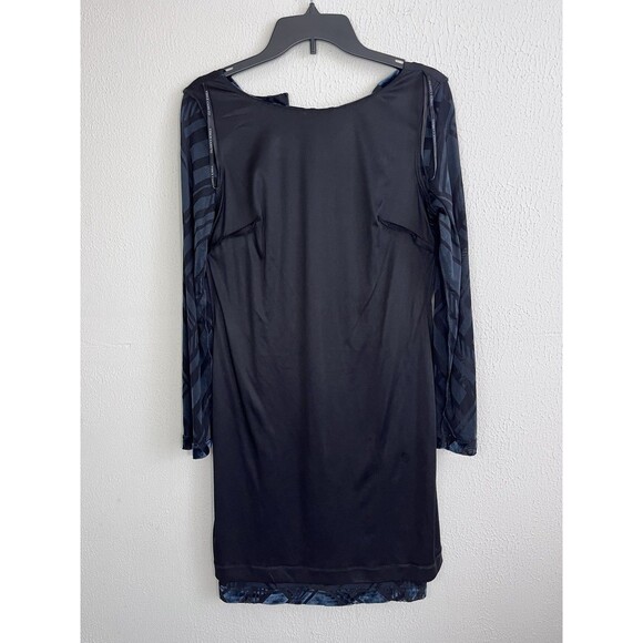 Vince Camuto Burnout Emerald Green Velvet Dress Long Sleeve Geometric Size 6 - Picture 6 of 7